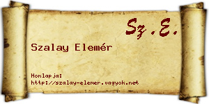 Szalay Elemér névjegykártya